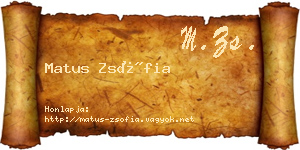 Matus Zsófia névjegykártya